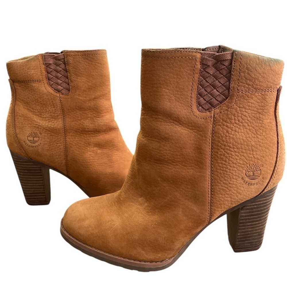 Timberland Earthkeepers Stratham Heights Tan Waterproof Ankle Boots Womens 9W - Picture 1 of 7